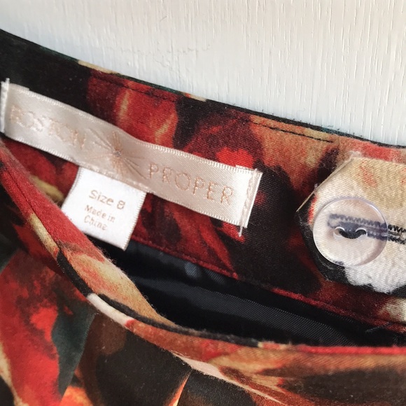 Boston Proper Floral Skirt Pleated Full Mini sz 8 - Picture 8 of 13